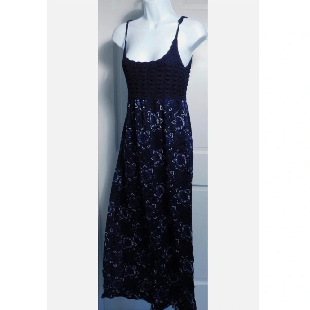 John Robshaw Lucky Brand Crochet Maxi Dress - Picture 4 of 10